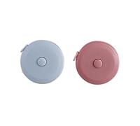 2 Pack 1.5M Soft Retractable Tape for Sewing System - Tailors (Blue/Pink)