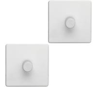 2 PACK 1 Gang Dimmer Switch 2 Way LED SCREWLESS MATT WHITE Light Dimming Wall
