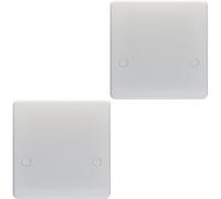 2 PACK 1 Gangle Single 45A Flex Outlet WHITE PLASTIC Cooker Appliance Wall Plate