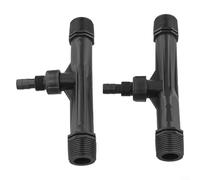 2-Pack 1-Inch Venturi Fertilizer Injector for Drip & Sprinkler Irrigation Systems - Chemical-Resistant Plastic Garden Watering Fitting for Agricultural Use
