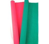 2 Pack- 1 Red 1 Dark Green Crepe Paper Roll - 10m Long x 50cm Wide Many uses as Decorations, Marketing Tools, Great Favourite with Schools and The Craft Industry