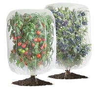 2 Pack 1 x 1.5m Insect Bird Barrier Netting Mesh with Drawstring, Tomato Protective Cover Fruits Tree Blueberry Bush Netting Cover Bag, Garden Bug Netting Plant Cover for Protect Plant Fruits Flower