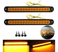 2 Pack 10" 15 LED Trailer Identification Light 9 to 30-volt, LED Turn Signal Stop Tail Lights Bar Strip Truck Rear Marker Lights IP67 Waterproof for Heavy Duty Marine Boats Trailers Trucks Pickups