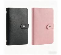 2-Pack 100 Envelopes Saving Challenge Money Saving Wallet & Budget Binder with Black Savings Notebook, Money Wallets for Saving, Cash Organizer for Home, Office, Couples (Black and Pink)