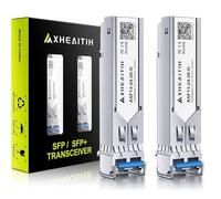 2 Pack 1000Base-LX SFP LC Transceiver 1.25 G Single Mode Optical Module for Cisco Ubiquiti MikroTik Meraki Netgear D-Link Fortinet Supermicro Broadcom HPE Aruba TP-Link and More（SMF 850nm 20KM）