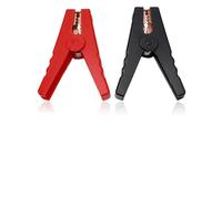 2 Pack 100A Heavy Duty Insulated Clips with Copper-Coated Teeth for Car Battery Chargers - Red and Black Leads, 95mm