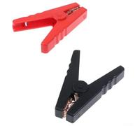 2 Pack 100A Insulated Clips for Car Battery Chargers, Heavy-Duty Copper-Coated Teeth with Strong Grip, 95mm Red and Black Clamps