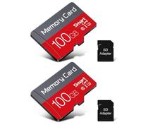 2 Pack 100GB TF Card U3 UHS-I TF Flash Memory Card with SD Adapter