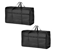 2 Pack 100L Extra Large Storage Bags, Big Moving Bags with Strong Zippers Packing Bag Moving Storage Travel Camping for Space Saving(Black-M), Black-2pack-100L, A18107-Black-2pack