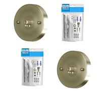 2 Pack 100mm Vintage Ceiling Rose with Metal Cord Grip Green Brass Pendant Light Fitting Canopy Kit Decorative Single Outlet Cover Plate Front Fitting Light Base for UK Lighting [Energy Class A]