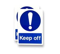 2 PACK - 100mm X 140mm Keep Off Self Adhesive Stickers - Private Property, Sign, Notice, Warning SG201