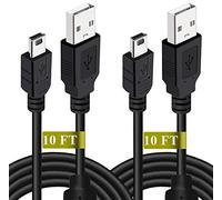 2 Pack 10ft PS3 Controller Charger Cable - Magnetic Ring Mini USB Data Charging Cord for PS Move Playstation 3 Wireless Controller, TI84 Plus CE, Digital Camera