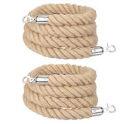 2-Pack 10ft Twisted Queue Barrier Ropes with Carabiner Hooks - Ideal for Crowd Control at Theaters, Events, Parties & Large Openings - Durable & Versatile