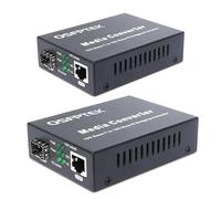 2 Pack 10G Fiber Ethernet Media Converter, 10GbE SFP+ Copper UTP Ethernet Media Converter, 1x100M/1G/2.5G/5G/10GBase-T RT45 to 1x 10GBase-X SFP+ Slot 10Gigabit