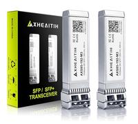 2 Pack 10GBase-SR SFP+ LC Transceiver 10G Multimode Optical Module Plug and Play for Cisco Meraki Ubiquiti Fortinet Mikrotik Netgear D-Link Supermicro HPE Aruba TP-Link and More（MMF 850nm 300M）