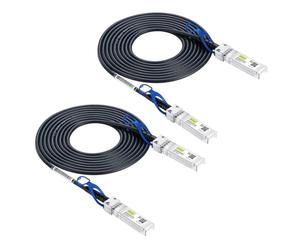 [2 Pack] 10Gtek 25Gb/s SFP28 DAC Passive Twinax Cable 3-Meter(9.8ft) | 25GBase-CR Direct Attach Copper Cable, Compatible for Cisco SFP-H25GB-CU3M, Ubiquiti UC-DAC-SFP28, Mikrotik and More