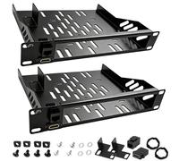 2-Pack 10inch 1U Mini PC Rack Mount Shelf Compatible with Dell Micro OptiPlex MFF Lenovo ThinkCentre HP Desktop Mini with RJ45 CAT6 Port & HDMI Port