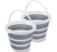 2-Pack 10L Collapsible Water Bucket for House Cleaning, Space-Saving Portable Small Buckets for Car Washing,Camping,Hiking,Fishing,RV