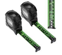 2 Pack 10m/32.8ft Fluorescent Steel Tape Measure,Stainless Retractable Steel Measuring Tape,Self-Lock Easy to Read Measuring,with 25mm Waterproof Tape Measure Thicken Ruler Tape
