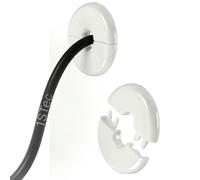 2 Pack 10mm Split Wall Grommet Hole Tidy Cover Bush to Hide Drill Damage Around Micro Bore Pipe or Repair Cable Entry Point with Self Adhesive Double Sided Tape Wire Management Feed Through Bushing
