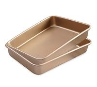 2 Pack 11 Inch Baking Sheet Pans, Deep Size Baking Pan Nonstick Cookie Sheet Brownie Cake Pan Bread Pan Toaster Oven Tray Bakeware, 11x9x2 Inches, Easy Clean & Food Safe (11 x 9 x 2")