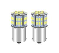 2 Pack 1156 LED Bulbs P21W BA15S - 54-SMD 6000K White Reverse/Tail Light | 54 super-bright SMD chips | 12V-24V, replacement for 1141, 1003, 1073, 7506 | Ideal for reverse, tail, side marker lights
