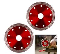 2 Pack 115mm Diamond Tile Cutting Discs for Angle Grinder | Dry Wet Cutting Blades, Super Thin Clean Cut, for Porcelain, Granite, Marble, Concrete, Brick, Ceramic & Artificial Stone