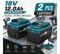2 Pack 12.0Ah Replacement Battery Compatible With Makita 18V Li-Ion Tools, High Capacity Bl1830 Bl1850 Bl1860B Battery With Led