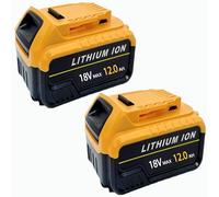 2 Pack 12.0Ah Replacement Battery for Dewalt 18V Lithium-Ion Battery with LED Indicator Compatible with Dewalt 18V Series Cordless Power Tool Replace for DCB200 DCB184 DCB101 DCB107 DCB112 DCB105