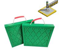 2-Pack 12-Inch RV Jack Pads & Leveling Blocks, 15-27in Stackable Crane Outrigger Pads, Green Trailer Stabilizing Landing Pads with Portable Handle (60x60x6cm)