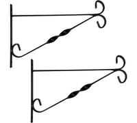 2 Pack 12 Inches Metal Wall Hanging Basket Bracket Outdoor Plant Holder