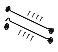 2 Pack 12’’ Safety Door Hook and Eye Latch,Stainless Steel Privacy Barn Door Latch for Cabin Garage Shed Gate Catch Silent Holder(12 Inch, Black)