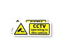 2 PACK -120mm X 45mm CCTV OPERATING IN THIS VEHICLE Self Adhesive Stickers - Water Proof - Alarm, Sign, Notice, Decal, Warning, Car, Van SG240
