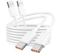 2-Pack 120W 6A Hypercharge Charging Cable for Xiaomi Redmi Note 17 17T 15 15T 14 14T 13 13T 12 Ultra Pro 5G A7 A5 15C, POCO F8 M8 M7 X8 X7, Turbo Fast Charging Cable Original 67W/90W, USB-A to USB-C