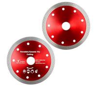 2 Pack 125mm Diamond Cutting Disc for Angle Grinder Super Thin Saw Blade Dry Wet Cutting on Porcelain Tile Granite Marble Concrete - 22.23mm Arbor