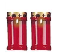 2 Pack - 12cm Grave Candle | Grave Mourning Light Memorial Graveside Memorial Cemetery Grave Graveyard Decoration - Approx 39 Hour Burn time