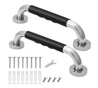 2 Pack 12inch Grab Bar Rail, 304 Stainless Steel Non-Slip Bathroom Chrome Grab Rail, Non-Slip Disability Auxiliary Handle, Hand Rails Safety Handle for Kitchen Bedroom Bathtub, Shower