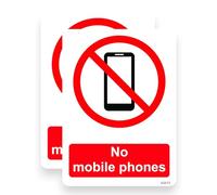 2 Pack - 12m X 9cm NO Mobile Phones Self Adhesive Stickers - Water Proof - Sign, Notice, Decal, Warning, Decal SG073