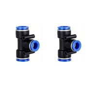 2 Pack 12mm Equal Tee Connector, T-Shaped 3-Way Tube Joint One-Touch Push-to-Connect Fitting for Greenhouse Irrigation and Misting Nozzles