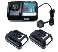 2 Pack 12V 2.0 Ah BL1021B Battery with Charger DC10WD | Compatible with Makita BL1021B BL1020B BL1015 BL1016 BL1040B CXT Lithium-Ion Battery, for Makita 12V Cordless Power Tools