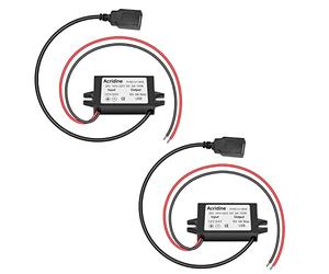 2-Pack 12V 24V DC to 5V 3A USB Female DC Converter Adapter Buck Module