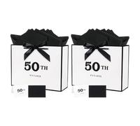 2 Pack 13” 50th Birthday Gift Bag with Card and Tissue Paper, 30th Gift Bag for Women Men
