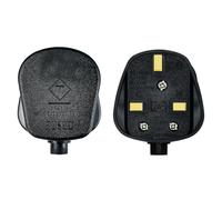 2 PACK 13 Amp Plug UK, 3 Pin Plug UK, 13amp plug uk with Cord Grip Rewireable Heavy Duty, Black Plugs