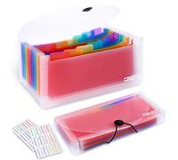 2 Pack 13-Pockets Expanding Accordion File Folder Mini Organizer Wallet for Storage Invoice/Receipt/Cards/Coupon/Tickets