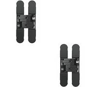 2x 130 x 30mm Concealed Heavy Duty Hinge Fits Unrebated Doors Matt Black