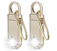 2 Pack 135dB Rechargeable Personal Safety Alarm Torchlight Non Slip Grip Keychain Siren for Women, Gilrs, College Students. Emergency Mutual SOS Paging Alerts Loud Sound Hiking Bear Alarm. Gold