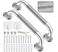 2 Pack 13inch Grab Bar Rail, 304 Stainless Steel Non-Slip Bathroom Chrome Grab Rail, Non-Slip Disability Auxiliary Handle, Safety Handle for Kitchen Bedroom Bathtub, Shower, Steps, Indoor/Outdoor