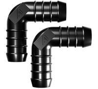 2 Pack - 13mm (0.5 Inch) Black Plastic 90 Degree Pipe Elbow Connector Pond Water Garden Silicone Rubber