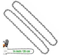 2 Pack 14 Inch Chainsaw Chain, 52 Drive Links, 3/8" LP, .050” Gauge | Semi Chisel - Low Kickback, Replacement Chain Compatible with Husqvarna X-Cut S93G, Hyundai, Makita, Einhell