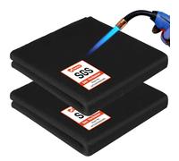 2 Pack 14'' x 14'' Welding Blanket Fireproof, 1/5"(5mm) Thickened Heat Resistant Mat, Flame Retardant Carbon Felt Wick, Fire Resistant Welding Pad, Brazing Heat Shield for HVAC Solder Plumbers